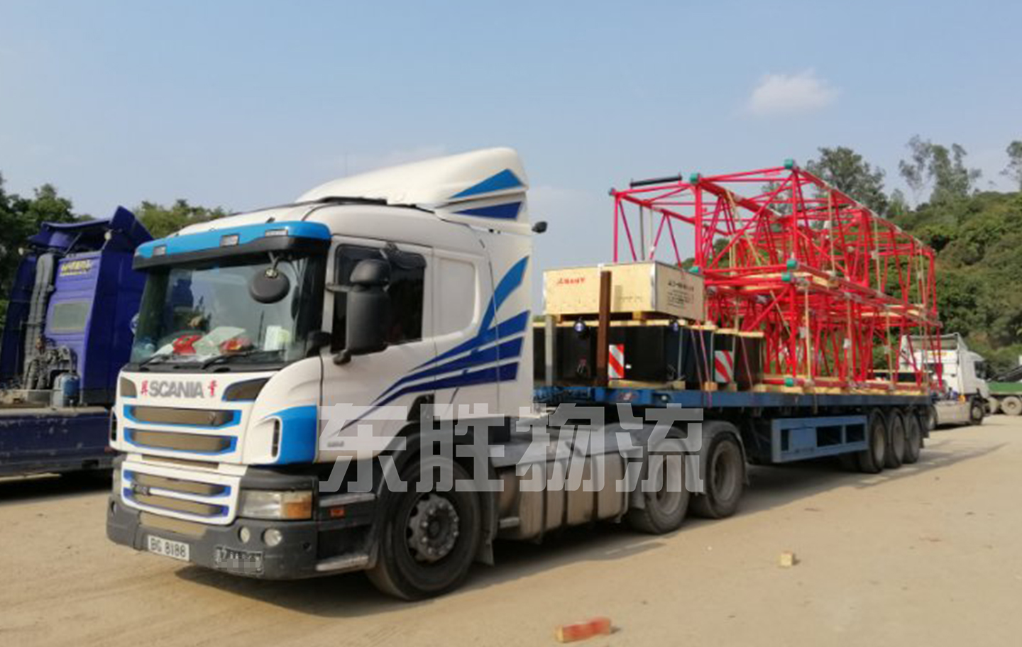 臺(tái)州到香港物流專線，臺(tái)州到香港貨運(yùn)公司，3天到達(dá)！深圳東勝物流中港平板車運(yùn)輸圖