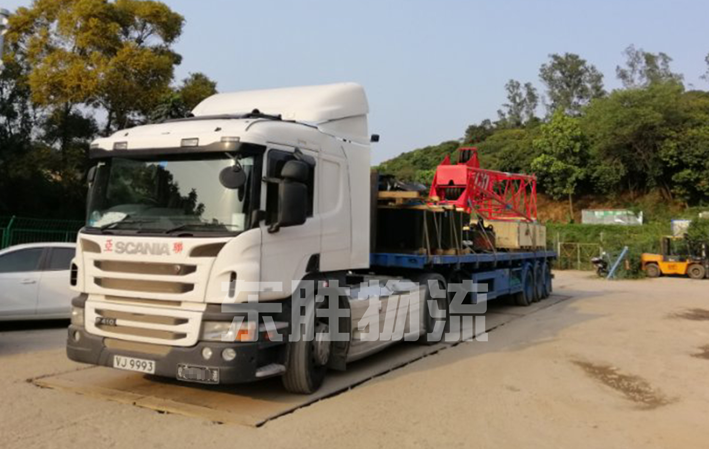 臺(tái)州到香港物流專線，臺(tái)州到香港貨運(yùn)公司，3天到達(dá)！深圳東勝物流中港平板車運(yùn)輸圖